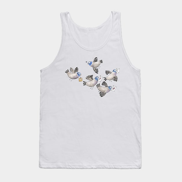 Brieftauben - Racing Pigeon - Taube - Dove - Muster - Pattern Tank Top by JunieMond